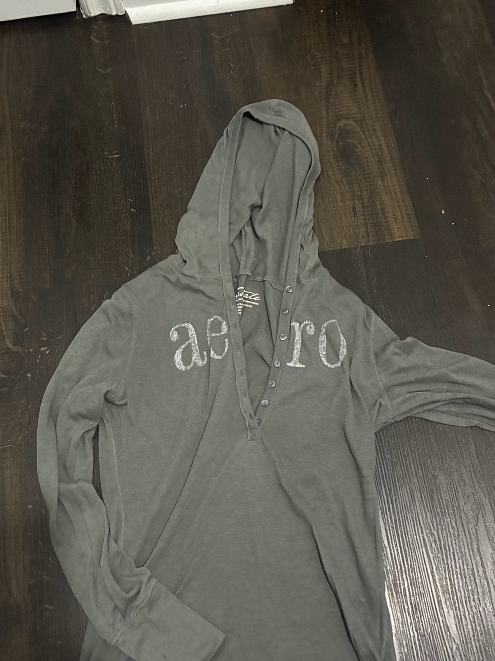 Aeropostale Men's Hooded Zip-Up Sweater - Gray